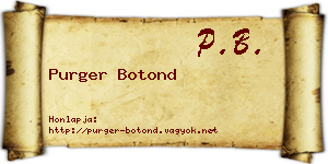 Purger Botond névjegykártya